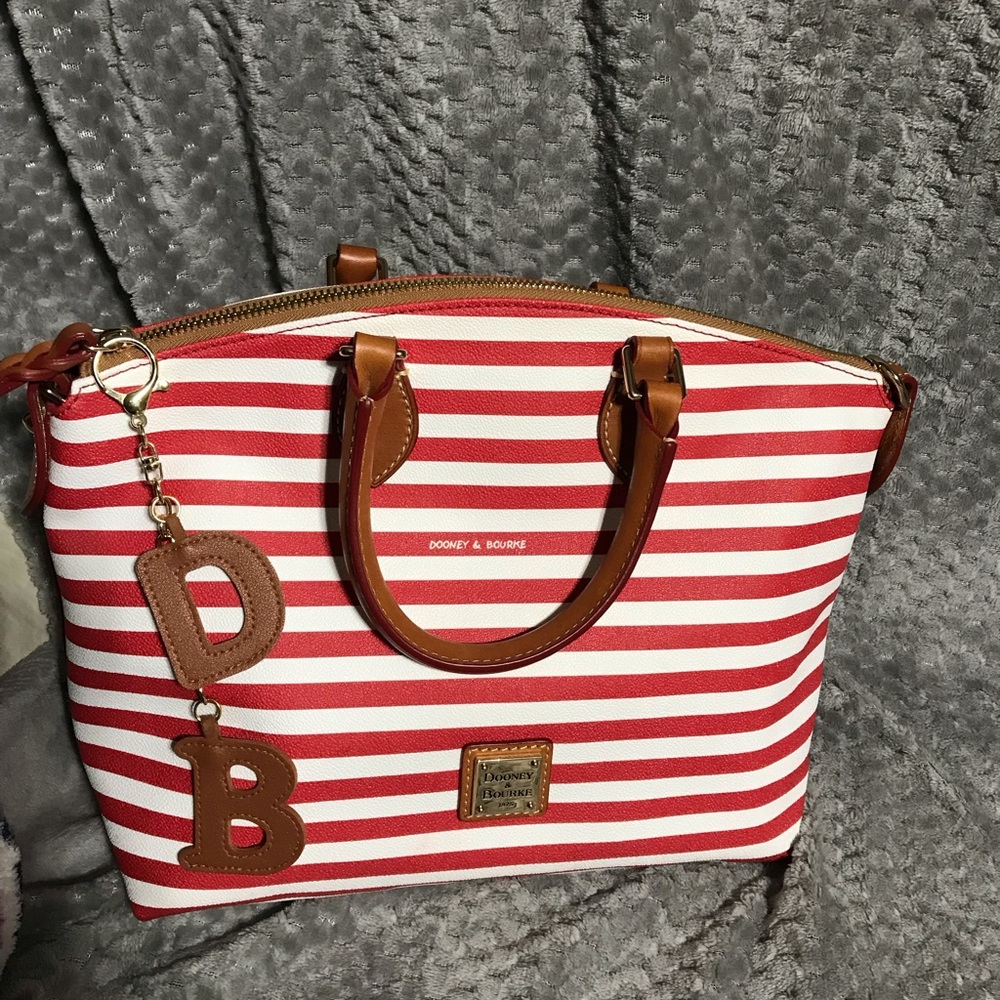GUC Dooney & Bourke Red Striped Sullivan Bag